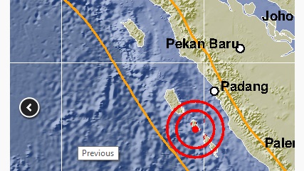 Gempa Magnitudo 5,0 Skala Richter Guncang Mentawai Dinihari Tadi