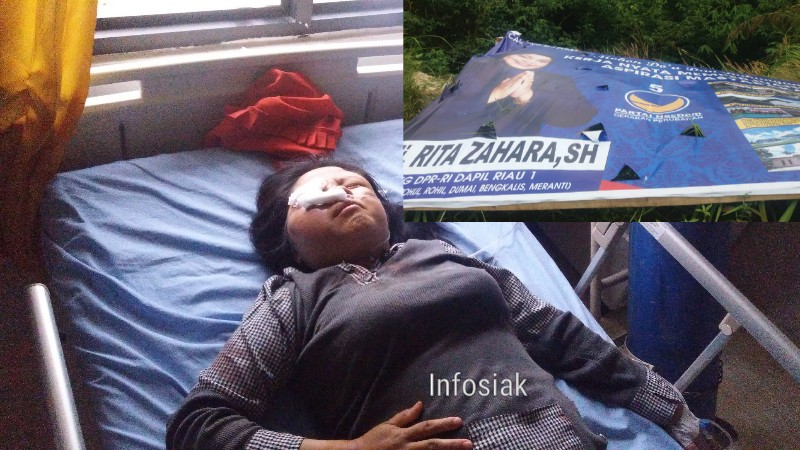 Waduh, Spanduk Raksasa Milik Caleg DPR RI Rita Zahara Roboh Lalu Timpa Ibu Hamil 7 Bulan di Perawang, Wajah Luka, Mata Bengkak