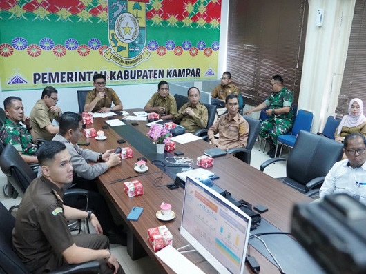 Pemkab Kampar Ikuti Rakor Pengendalian Inflasi Bersama Kemendagri RI Secara Daring