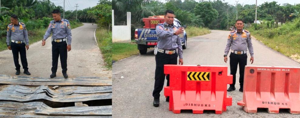 Jembatan Darurat Nyaris Ambruk, Dishub Kuansing: Akibat Kendaraan Overload
