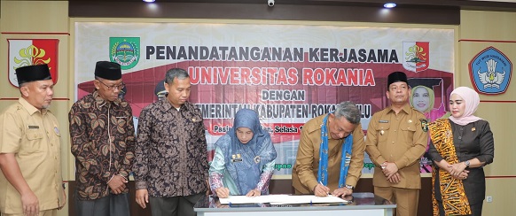 Pemkab Rokan Hulu Teken MoU dengan Universitas Rokania dan Resmikan Gedung Perpustakaan Baru