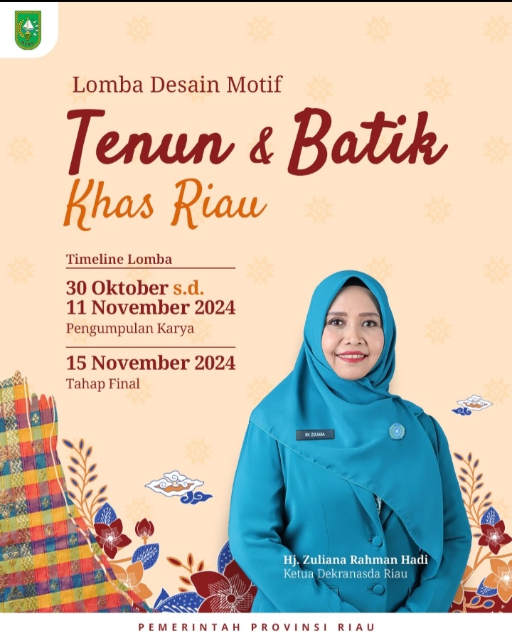 Dekranasda Gelar Lomba Desain Motif Tenun dan Batik Khas Riau, Berikut Ketentuannya