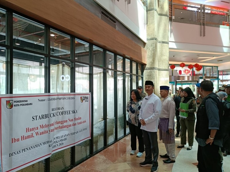 Satpol PP Pekanbaru Sisir Restoran di Mall SKA dan Living World