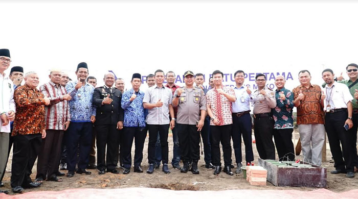 Apresiasi RAPP, Kapolres Letakkan Batu Pertama Pembangunan Mako Polsubsektor Pelalawan