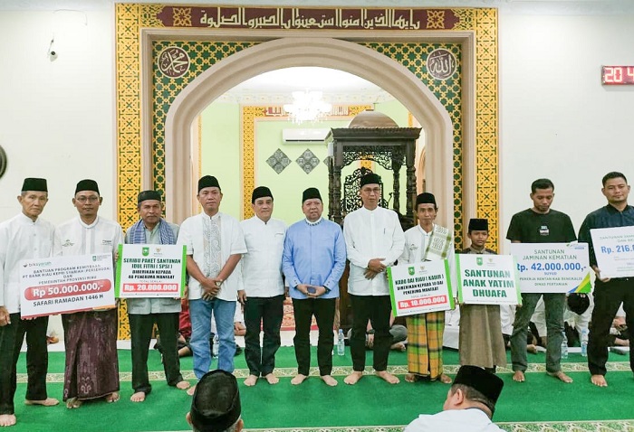 Bupati Bengkalis Kasmarni Sambut Kunjungan Safari Ramadhan Pemprov Riau di Bathin Solapan