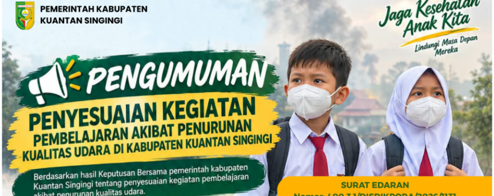 Kabut Asap, Pemkab Kuansing Terapkan Pembelajaran Jarak Jauh 10–11 September 2026