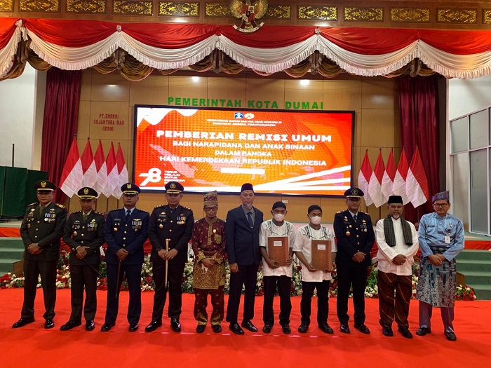 758 Warga Binaan Rutan Dumai Terima Remisi Kemerdekaan, 12 Orang Langsung Bebas