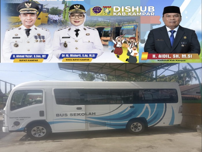 Kampar Terima Hibah Bus Sekolah Dari Kementerian Perhubungan