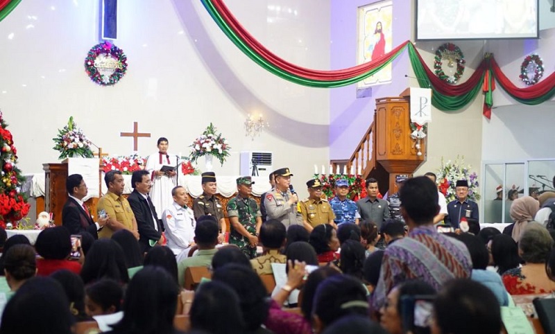 Forkopimda Tinjau 4 Lokasi Ibadah Natal dan Pos Pengamanan Tahun Baru