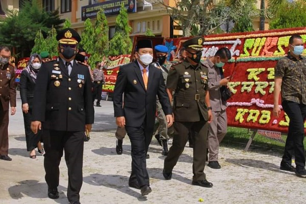 Hadir di Mapolres Siak,  Wabup Husni Merza  Ucapkan Selamat Hari Bhayangkara ke 75  
