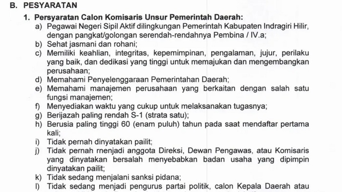 Dibuka Seleksi Calon Komisaris dan Direksi PT Kelapa Inhil Gemilang