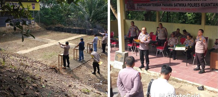 HUT Bhayangkara Ke - 77,  Jajaran Polres Kuansing Gelar Lomba Menembak
