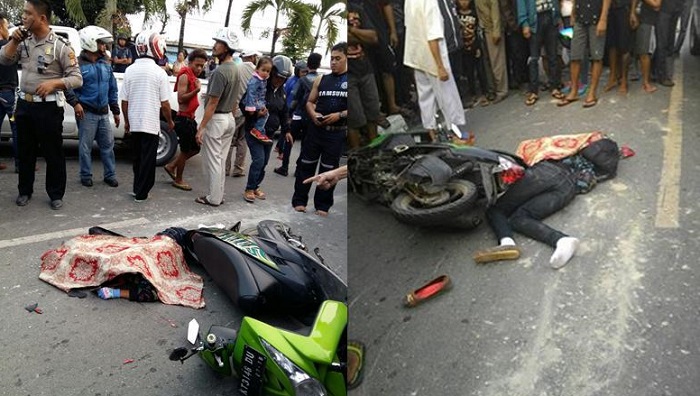 NGERIII...Bersenggolan, Mahasiswi Terjatuh dari Motor, Tewas Dilindas Dump Truk