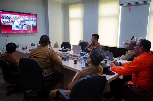 Pemkab Inhil Ikuti Rakor Persiapan Kedatangan Kepala Daerah Secara Virtual