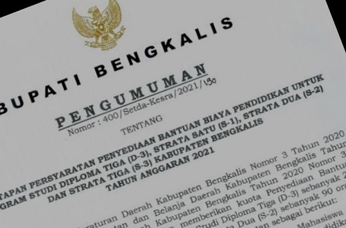 Pemkab Bengkalis Kembali Buka Beasiswa Pendidikan untuk Mahasiswa D3, S1, S2 dan S3