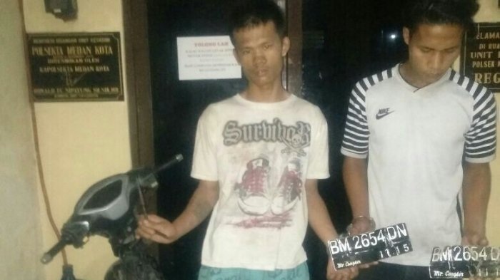 Sering Beraksi di Riau, Dua Pelaku Curanmor Dibekuk Polsek Medan Kota