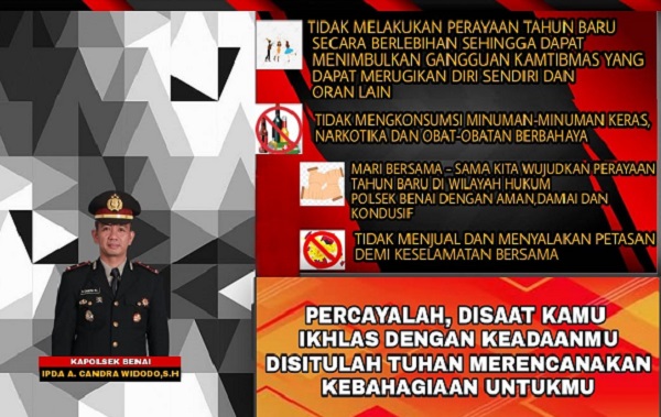 Ini Imbauan Kapolsek Benai Bersempena Natal dan Tahun Baru