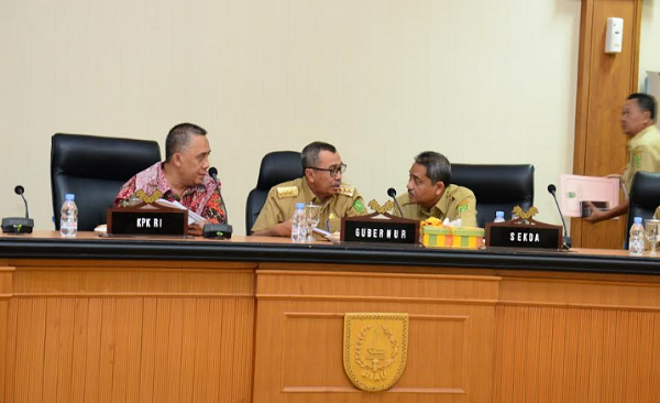 Gubri Dampingi KPK Lakukan Koordinasi dan Evaluasi Pencegahan Korupsi di Riau