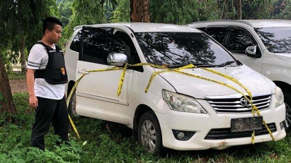 Mobil Innova Putih  Milik  Dufi Ditemukan  di Lampung Utara
