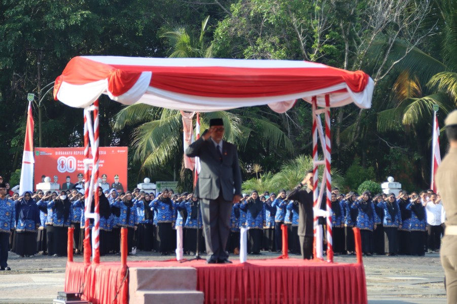 Kobarkan Nasionalisme, Pemkab Inhil Gelar Upacara HUT RI Ke-80