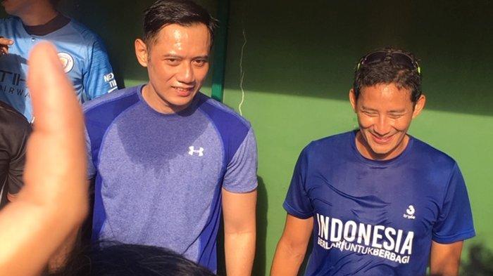 Jelang Debat Lawan Ma'ruf Amin, Sandiaga Uno Main Basket dan Makan Bubur Ayam Bareng AHY