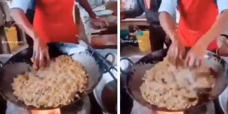Busyet Dah! Pria Ini Angkat Ayam Goreng dari Minyak Panas Pakai Tangan