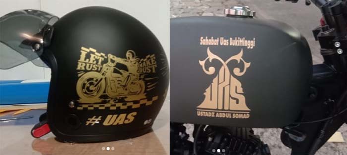 Keren! Ustadz Abdul Somad 'Pamer' Motor dan Helm Keren Fansnya di Bukittinggi