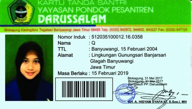 Perkenalkan... Santri Cantik dan Manis Ini Namanya Hanya Q, Sering Menangis Diolok-olok Temannya