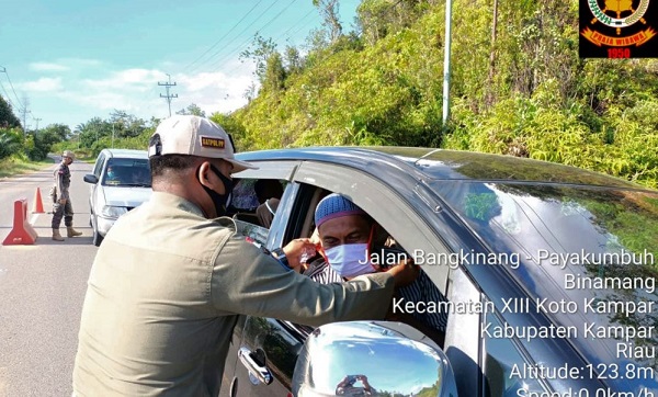 679 Orang Terjaring Tak Pakai Masker Saat Masuk Riau, Mayoritas di Batas Riau-Sumbar