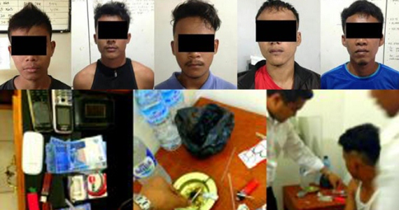 Lima Jambret di Dumai Dibekuk Aparat kepolisian Bersama Sejumlah Narkoba, Ini Wajah Mereka...