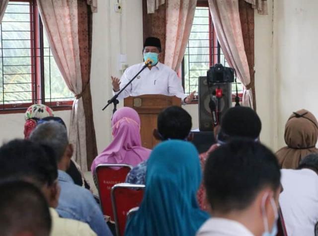 Buka Sosialisasi KUR di Sungai Apit, Bupati Alfedri Ingatkan Soal Protokol Kesehatan Covid-19