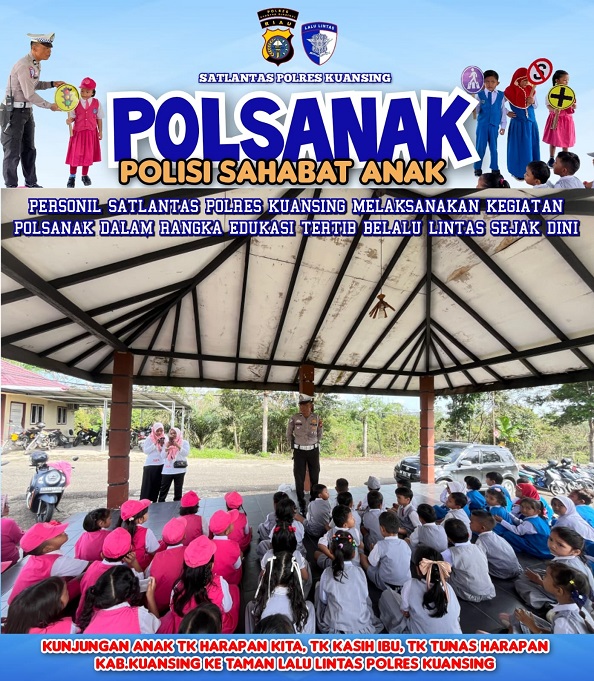 Satlantas Polres Kuansing Laksanakan Giat Polsanak di Taman Lalu Lintas, Tanamkan Tertib Berlalu Lintas Sejak Usia Dini