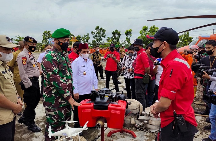 Kasrem 031 Wirabima Pimpin Apel Siaga Karhutla 2021 di Pelalawan 