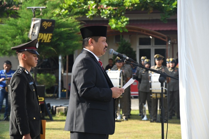 Bupati Bengkalis Jadi Inspektur Upacara HUT Bhayangkara ke-73 di Mandau