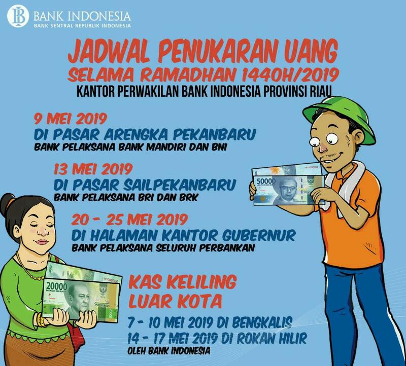 BI Riau Siapkan Dana Rp 5 Triliun untuk Penukaran  Uang Ramadhan dan Idul Fitri 2019, Ini Jadwal dan Lokasinya