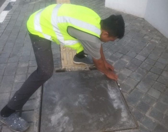 Antisipasi Maling Besi, Dishub Ganti Penutup Jalan Dengan   Semen Cor