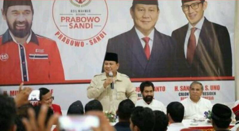 Bertemu Relawan, Prabowo Minta Coblos Sesuai Hati Nurani