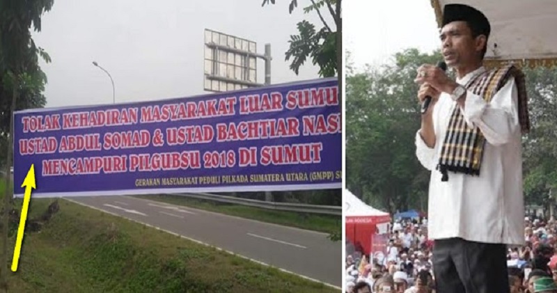 LUCU & ANEH... Ada Spanduk Tolak Ustadz Abdul Somad di Sumut karena Berasal dari Riau, Padahal...