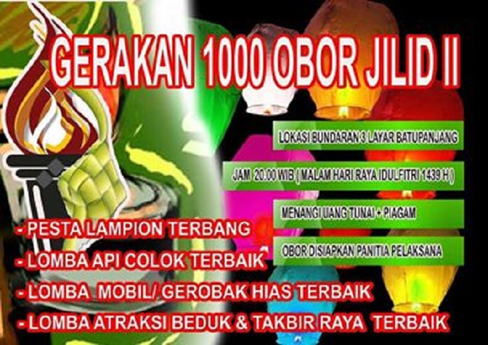Sambut Lebaran, Kecamatan Rupat Gelar Gerakan 1000 Obor Jilid II