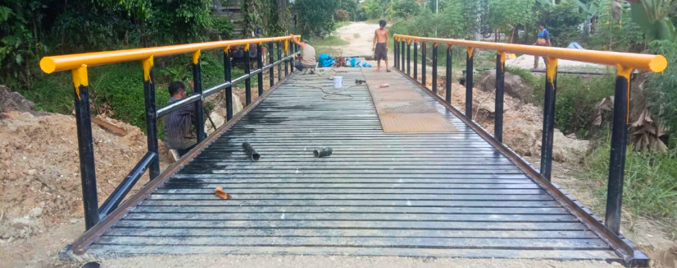 Pembangunan Jembatan Baru di Desa Air Mas Hampir Tuntas