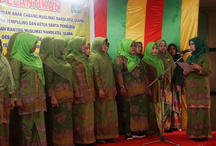 Hj Zulaikhah Wardan Lantik PAC dan Ranting Muslimat NU Tempuling-Inhil