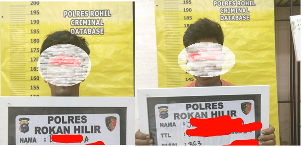 Diduga  Curi Pipa Milik PT Chevron, Dua Warga Tanah Putih Diamankan Polres Rohil