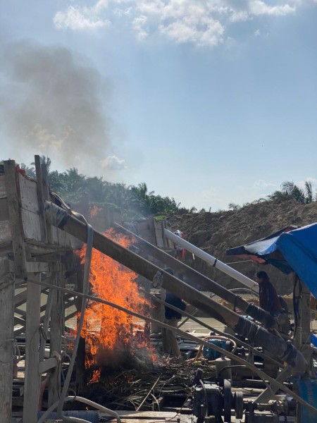 Polsek Singingi Hilir Tertibkan Aktivitas PETI di Sungai Bawang Atas Desa Petai