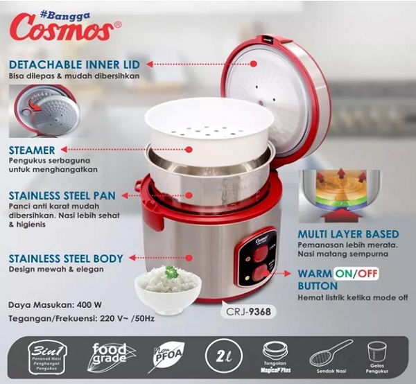 7 Rekomendasi Rice Cooker Cosmos Terbaik, Awet dan Harga Terjangkau