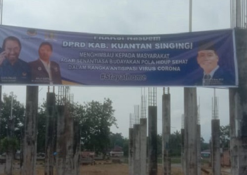 Pasang Spanduk Cegah Corona, Nasdem Ajak Masyarakat Budayakan Pola Hidup Sehat