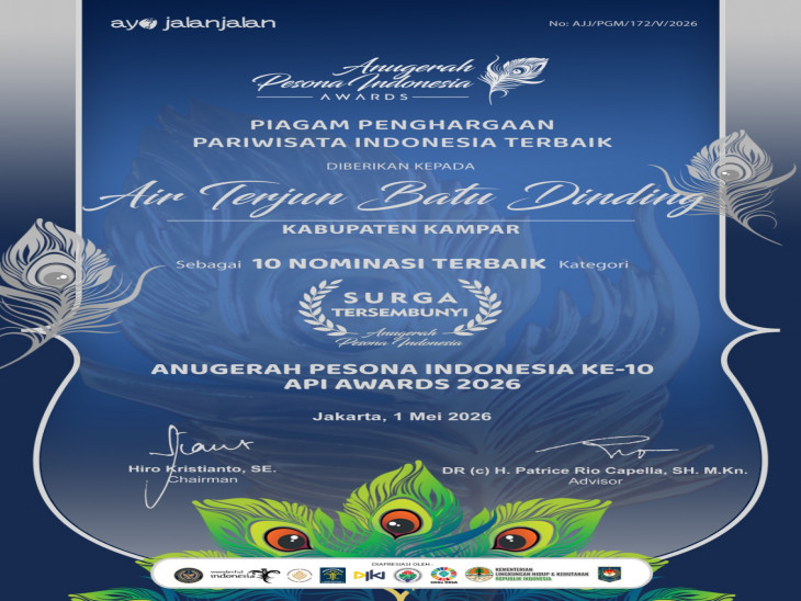 Dua Objek Wisata Kampar Kembali Masuk Nominasi di Ajang API Award 2026