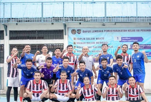 Pererat Persaudaraan Antar Petugas Pemasyarakatan, Lapas Narkotika Rumbai Tanding Futsal Lawan Lapas Pekanbaru