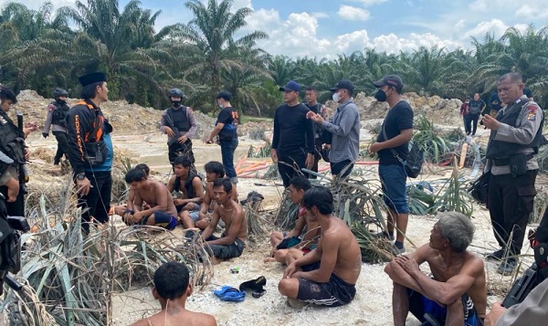 Ditreskrimum Polda Riau  Gulung 11 Pelaku PETI di Marsawa Kuansing