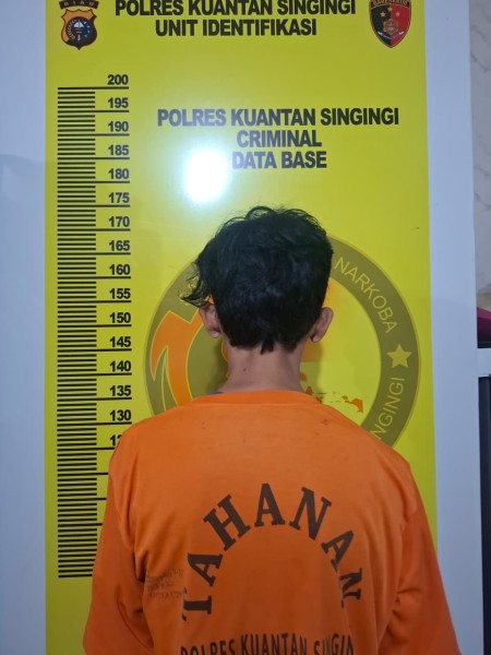 Berakhir di pinggir Kolam, Seorang Pria berhasil di amankan Bersama Barang Bukti Diduga Sabu - sabu oleh Tim Elang kuantan
