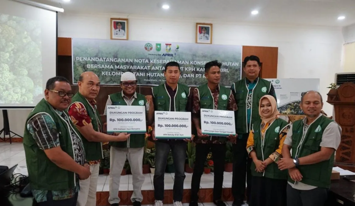 Konservasi Hutan Berbasis Masyarakat, RAPP dan KPH Kampar Kiri Teken MoU di Pekanbaru